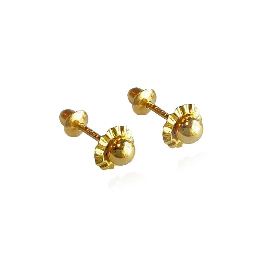 BRINCO BABY - BOLA ROSETA 3MM - OA