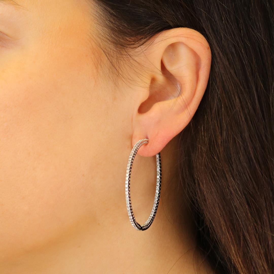 BRINCO ARGOLA - 4CM - DIAMANTES - OB