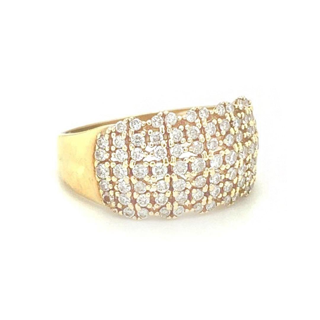 ANEL PAVÊ LARGO EM DIAMANTES - OA