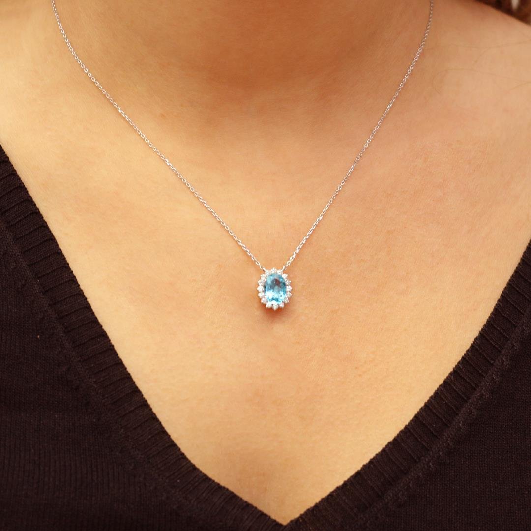 GARGANTILHA APATITA E DIAMANTES - OB