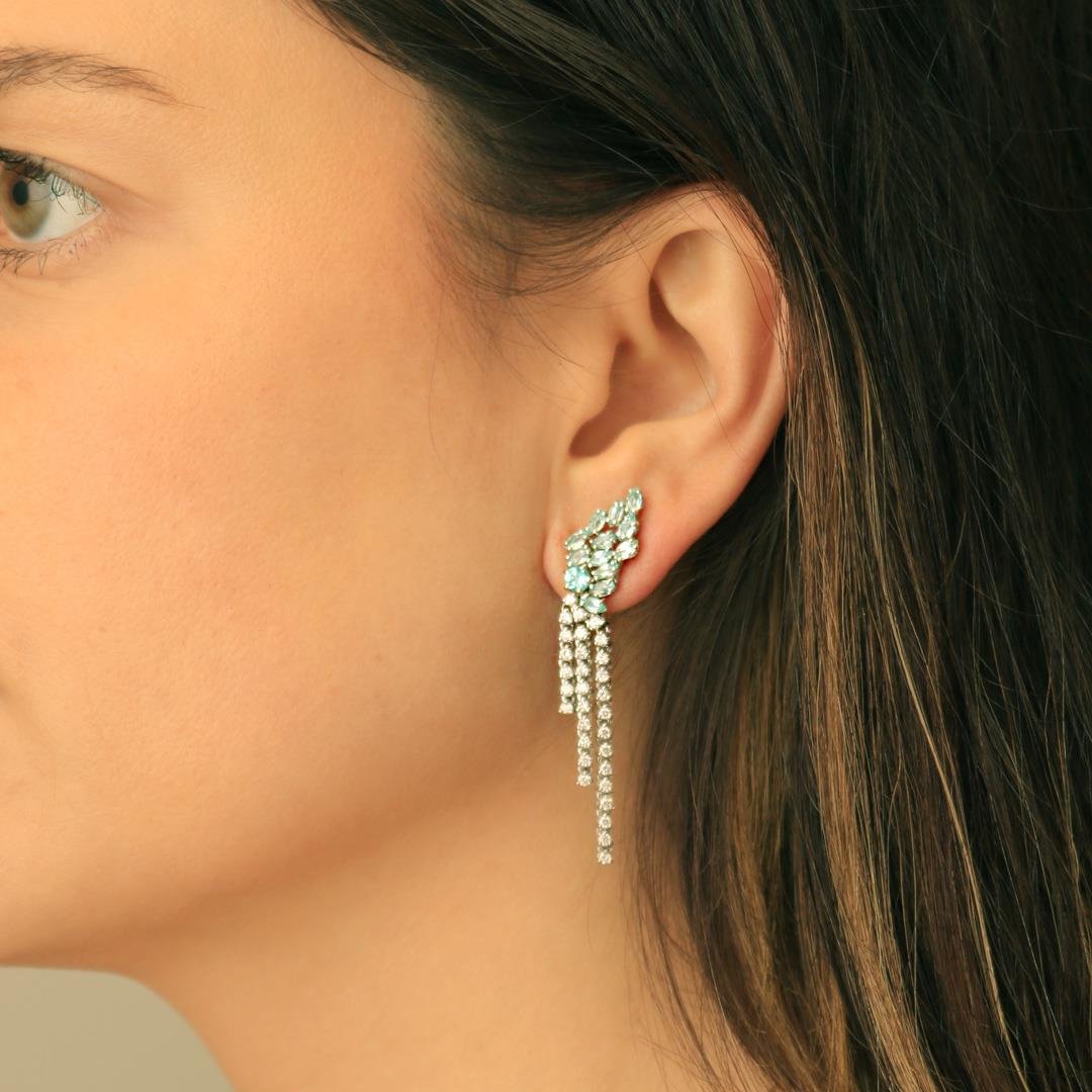 BRINCO CASCATA - TURMALINA PARAIBA E DIAMANTES - OB