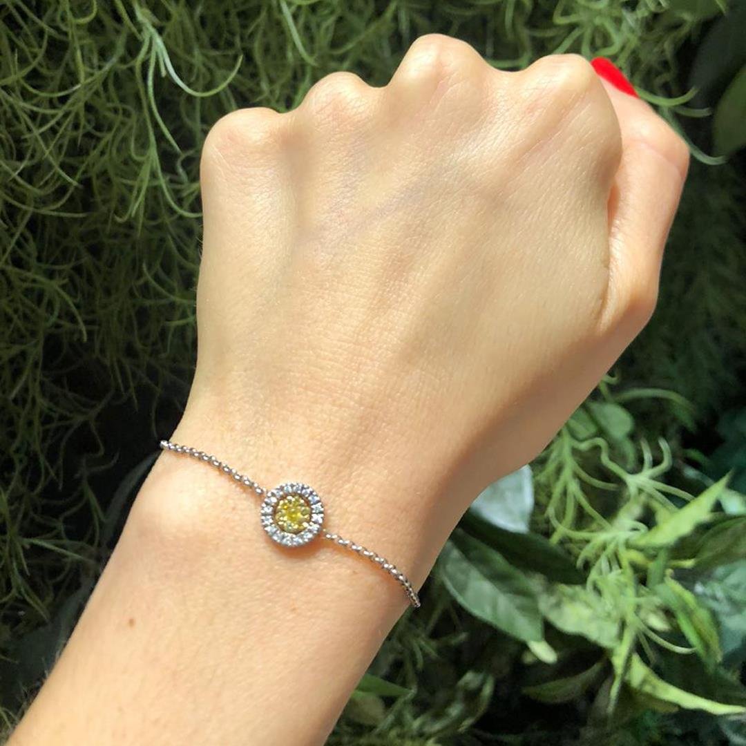 PULSEIRA SUNSHINE REDONDA - DIAMANTES AMARELOS - OB
