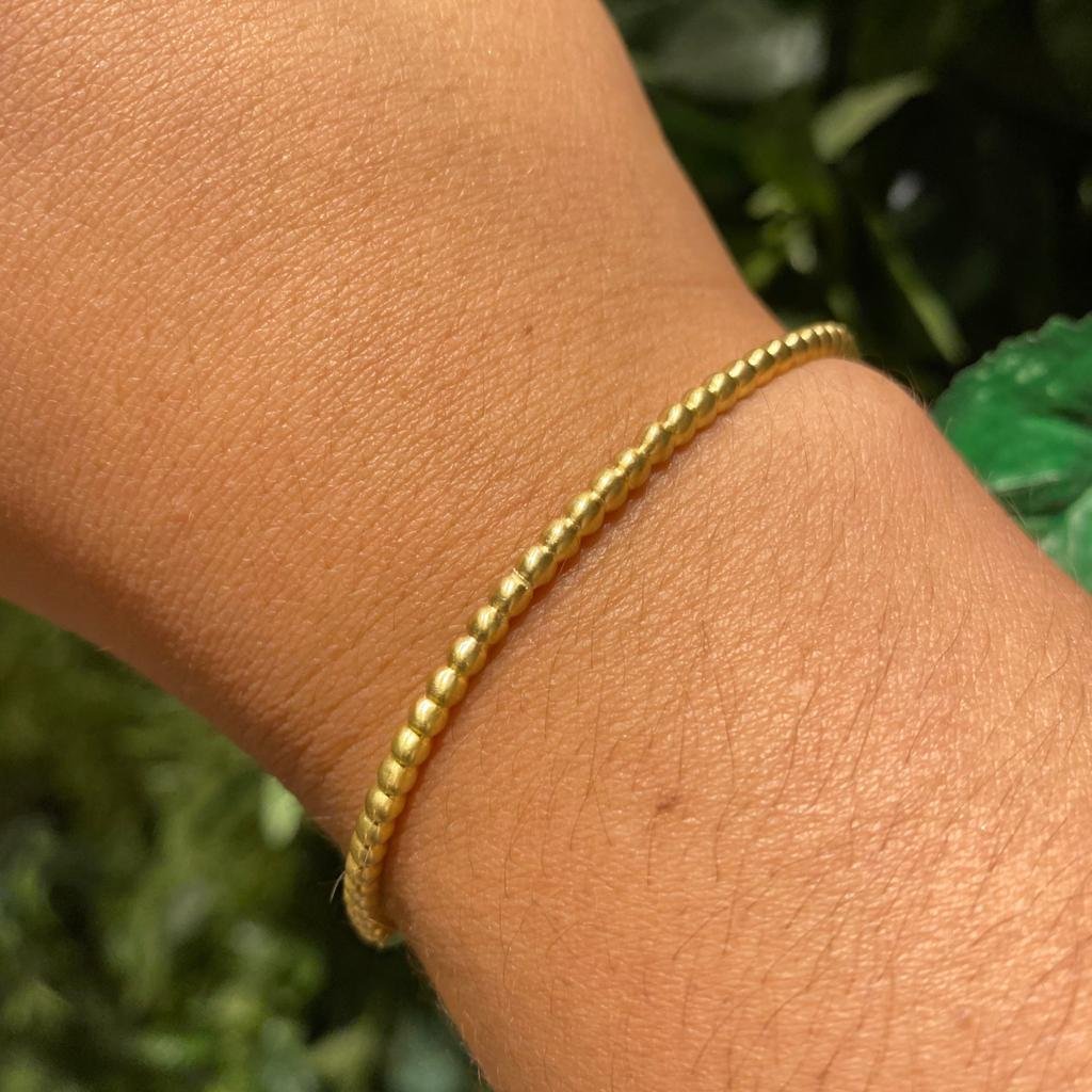 BRACELETE DE BOLINHAS FOSCAS - OA