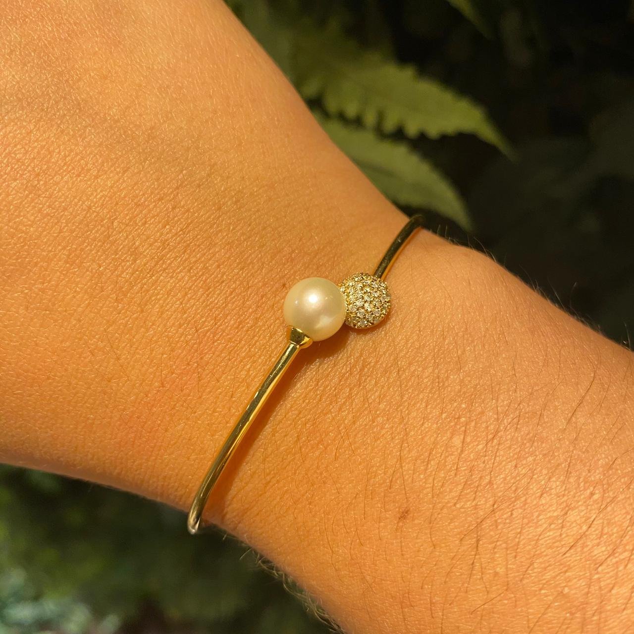 BRACELETE - PÉROLA E DIAMANTES - OA