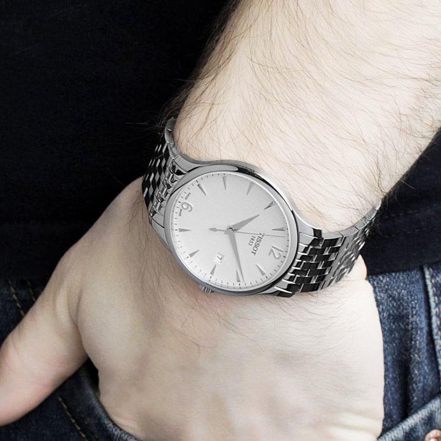 RELOGIO TISSOT TRADITION - MOSTRADOR BRANCO - AÇO