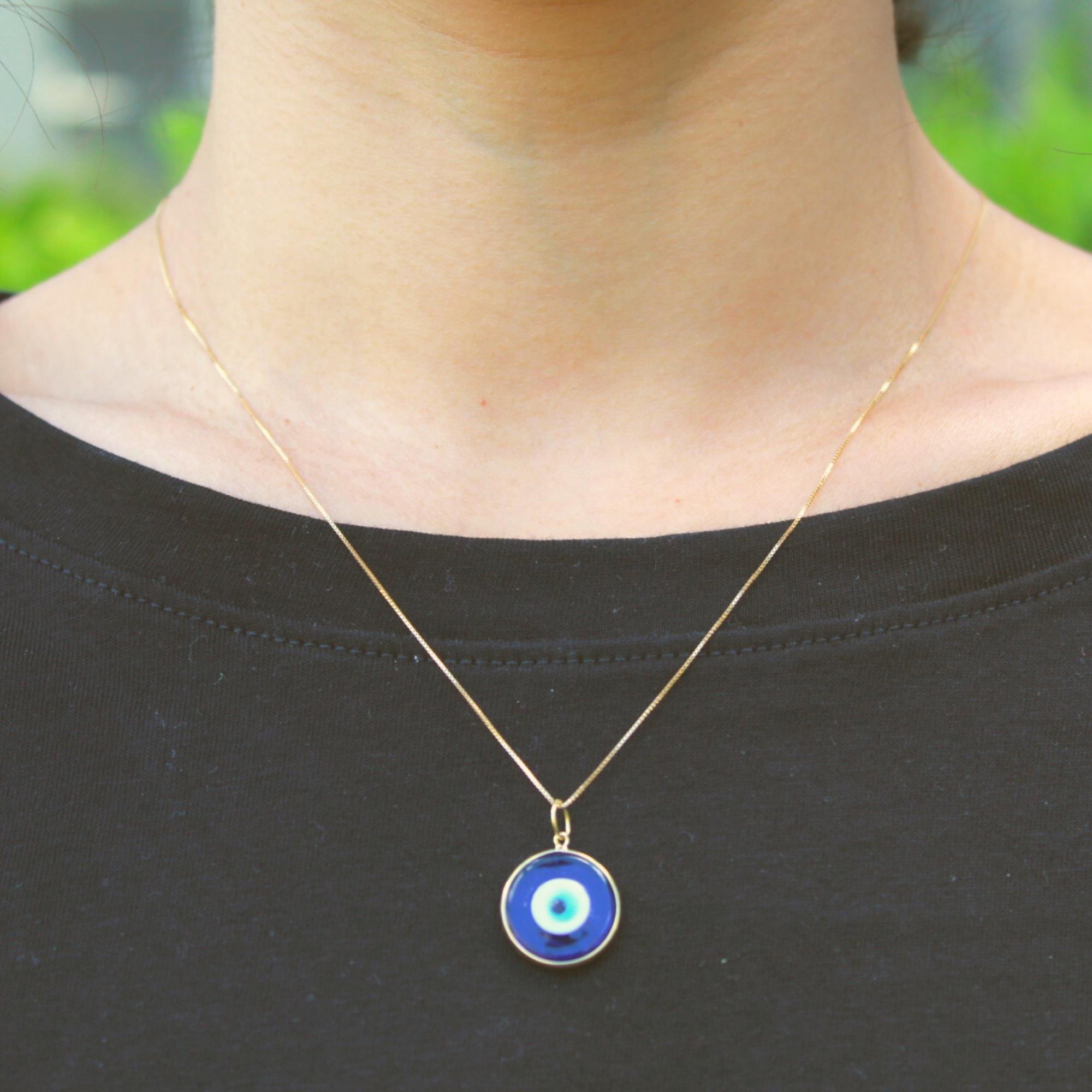 PINGENTE OLHO GREGO MÉDIO - AZUL TRADICIONAL - OA 