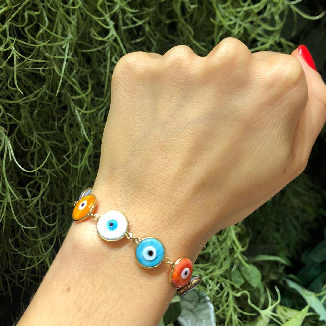 PULSEIRA 11 OLHOS GREGOS COLORIDA - OA