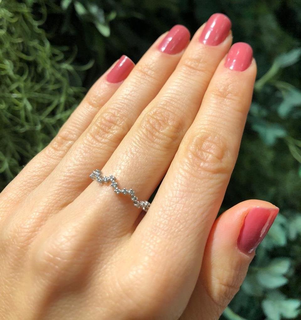 ANEL QUADRADINHOS COM DIAMANTES - OB