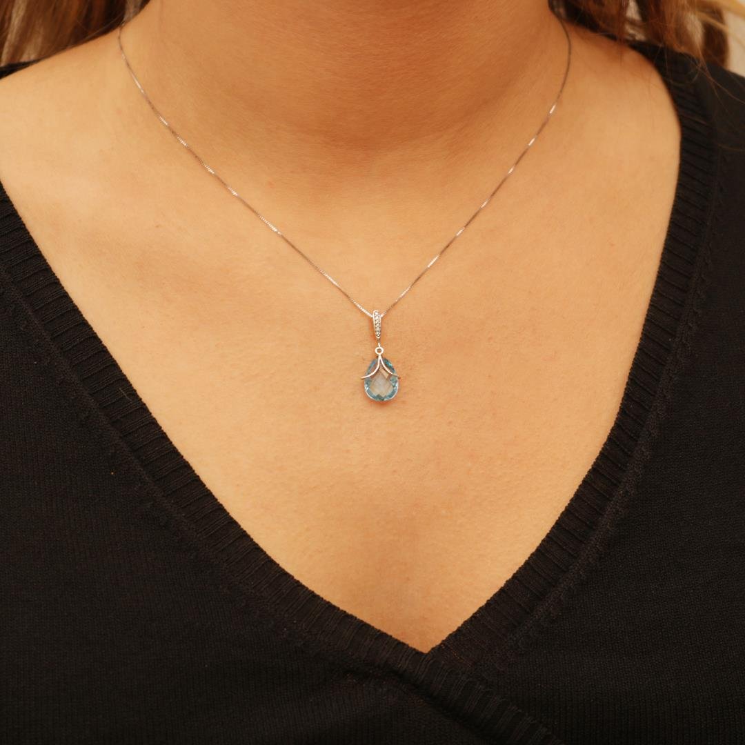 GARGANTILHA REALEZA - TOPÁZIO E DIAMANTE - OB