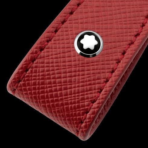 CHAVEIRO MONTBLANC SARTORIAL AÇO C/ DETALHE COURO