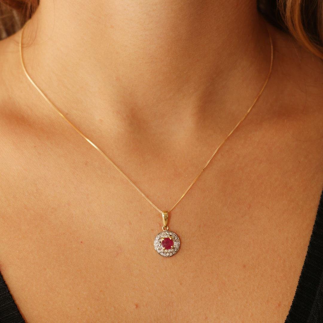 PINGENTE GOMO RUBI E DIAMANTES 