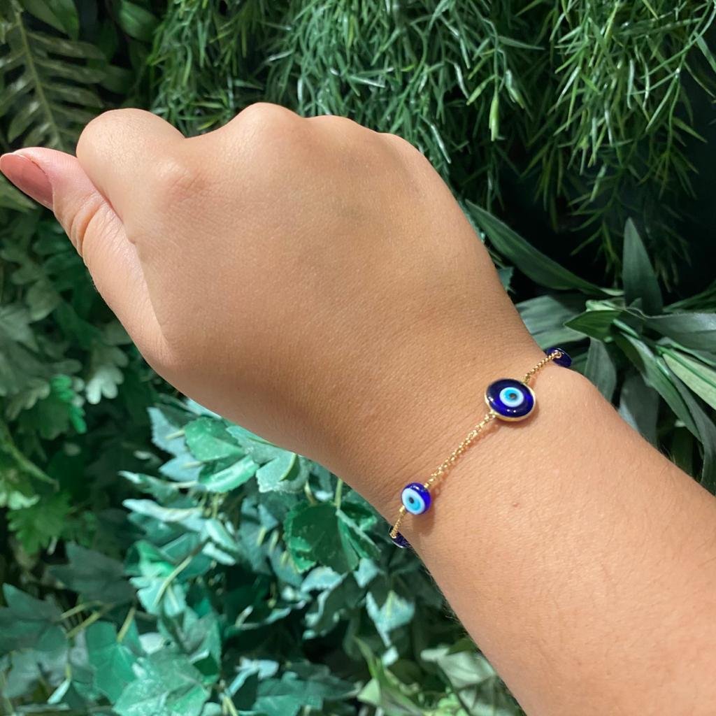 PULSEIRA 5 OLHOS GREGOS - AZUL TRADIC. - OA