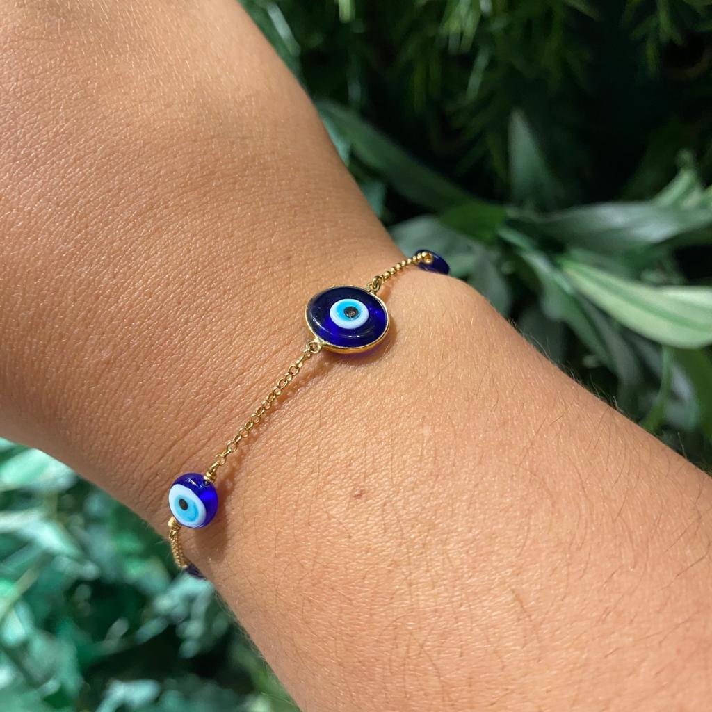 PULSEIRA 5 OLHOS GREGOS - AZUL TRADIC. - OA