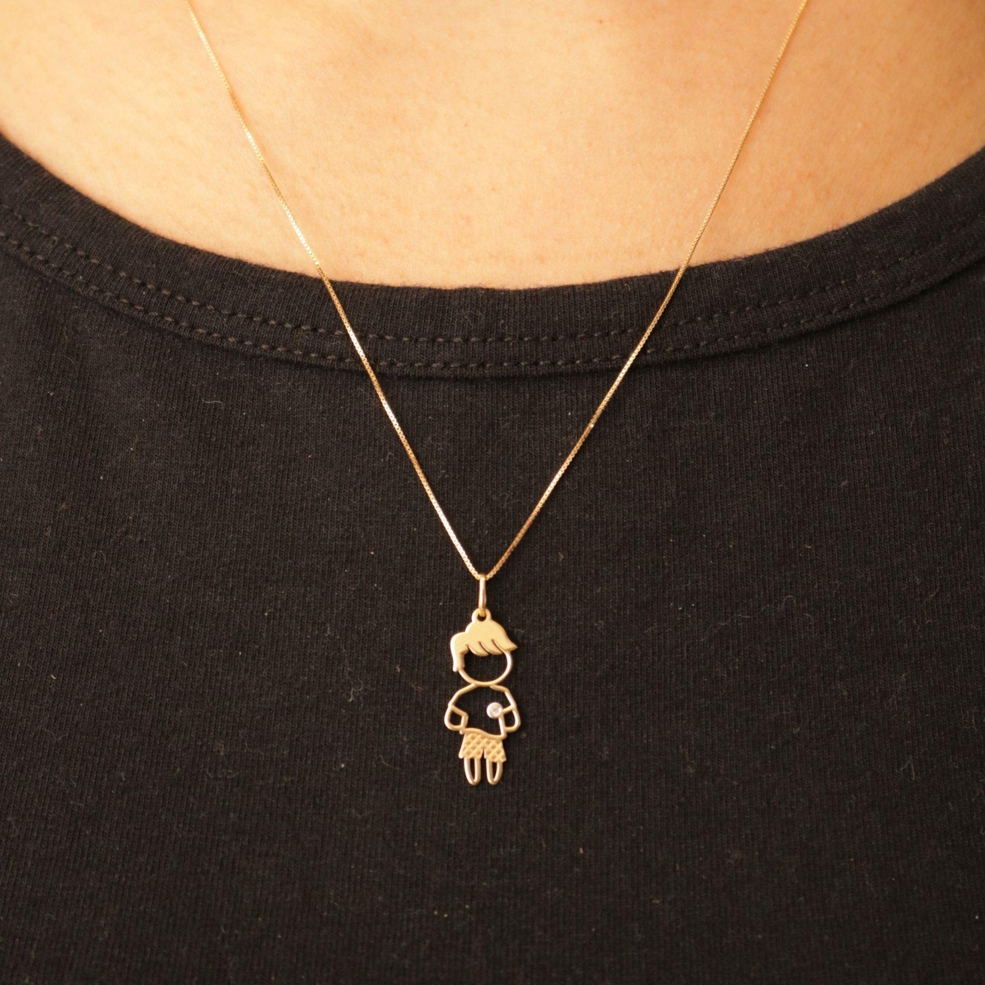 PINGENTE MENINO COM DIAMANTE - OA