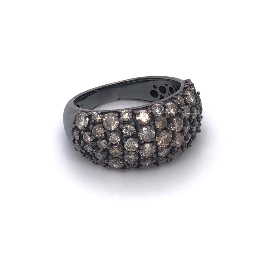 ANEL PAVÊ OURO NEGRO - DIAMANTES BROWN