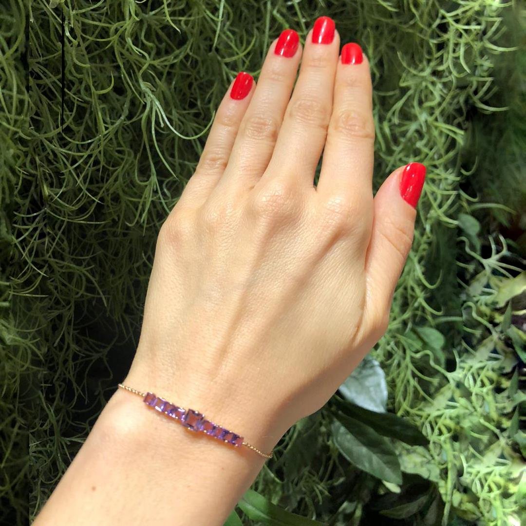 PULSEIRA COM AMETISTAS - OR