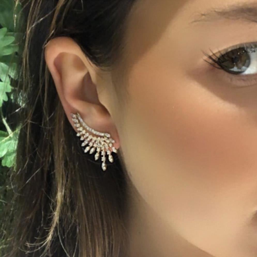 BRINCO EAR CUFF DE DIAMANTES - OA