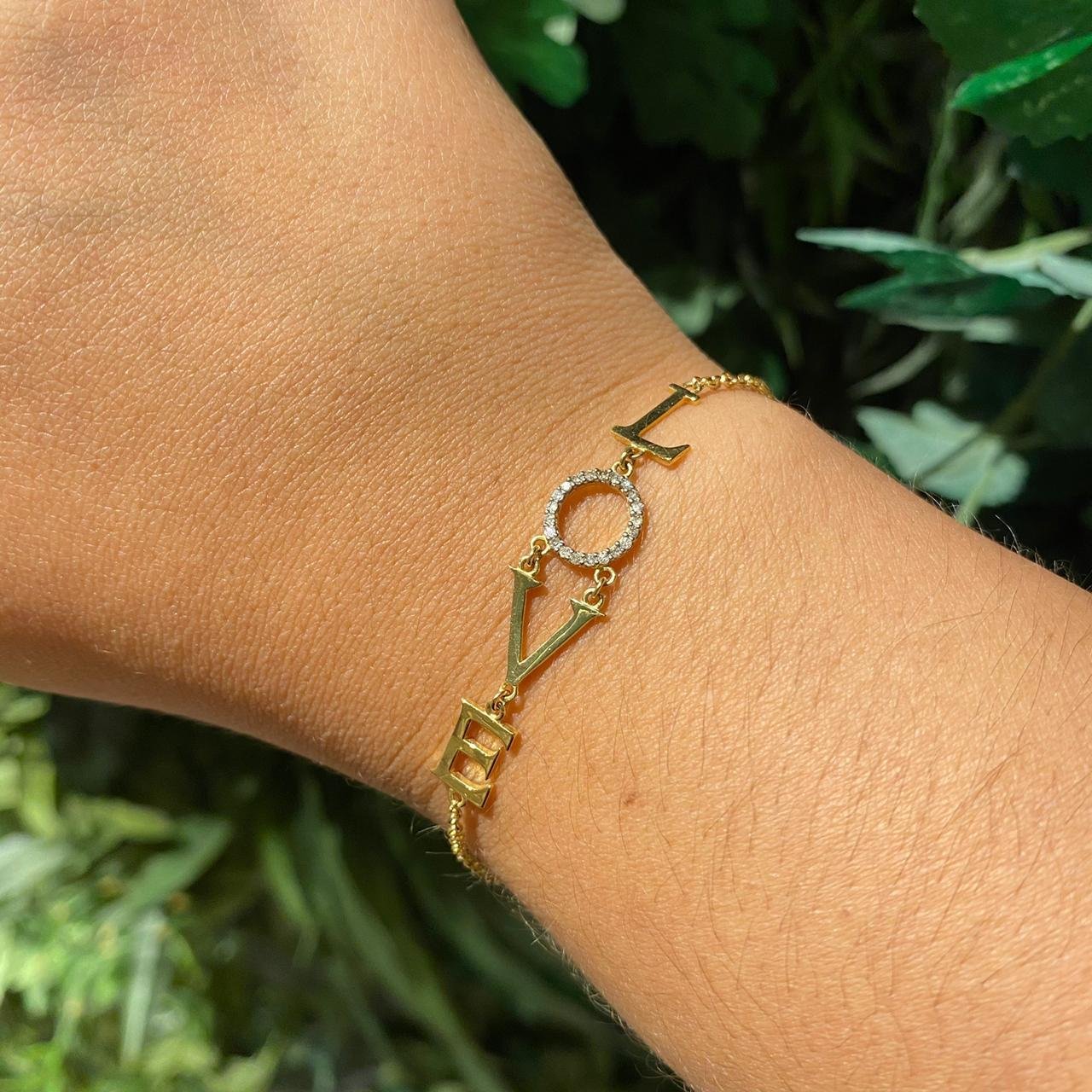 PULSEIRA LOVE - DIAMANTES - OA