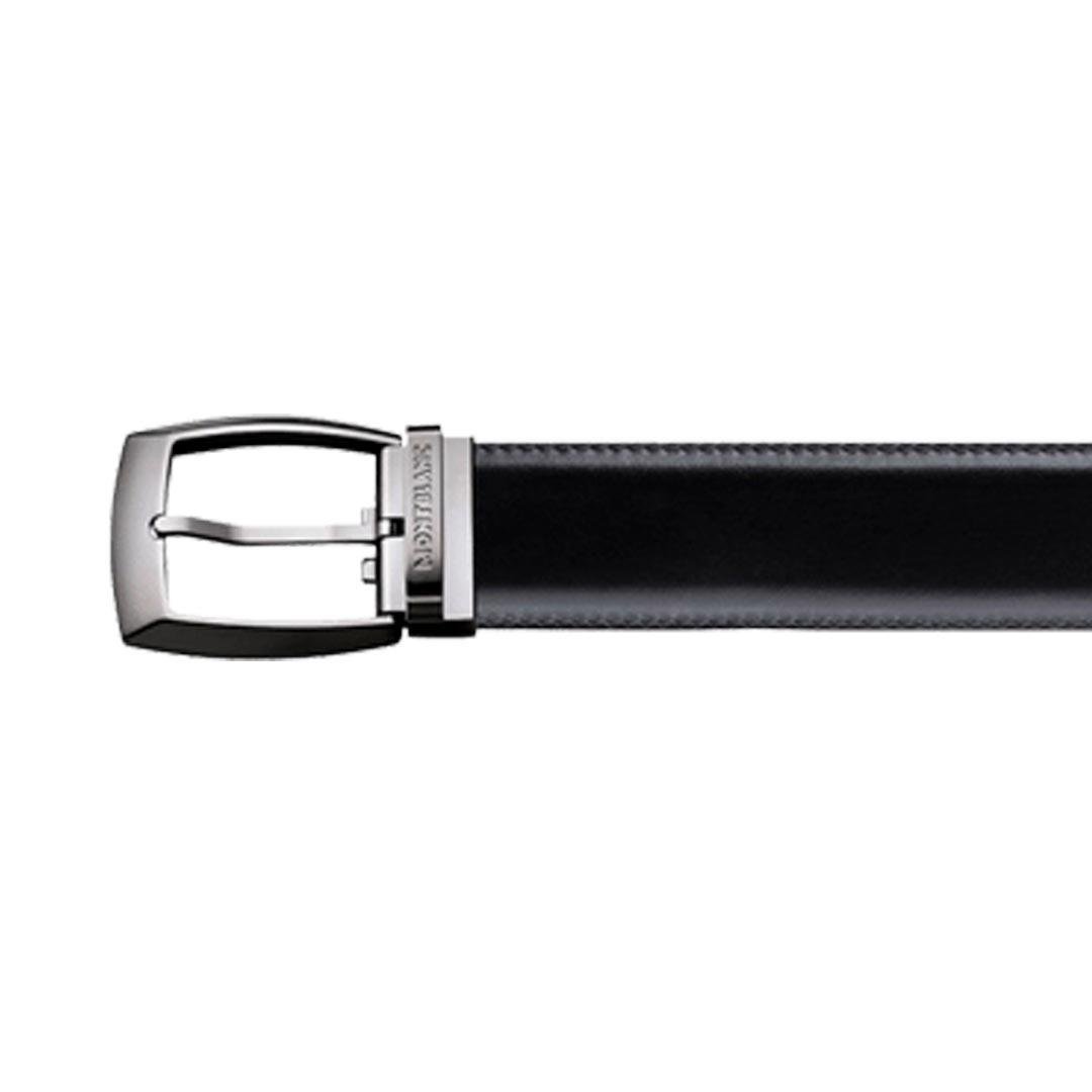 CINTO MONTBLANC - LINHA CASUAL - FIVELA CONVEXA RUTENIO - COURO 