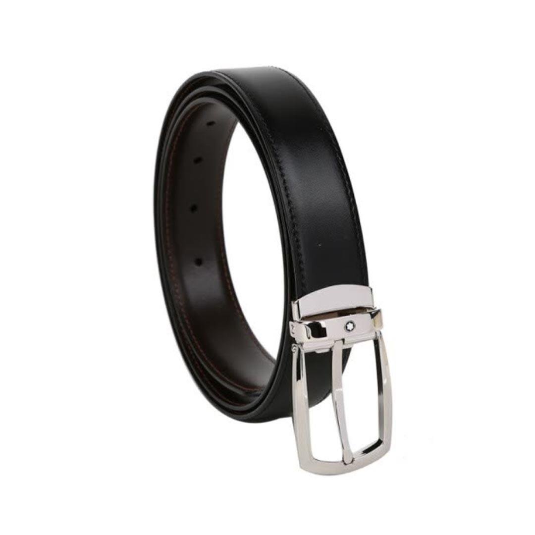 CINTO MONTBLANC - LINHA CLASSIQUE - FIVELA FERRADURA - COURO REVERSIVEL 