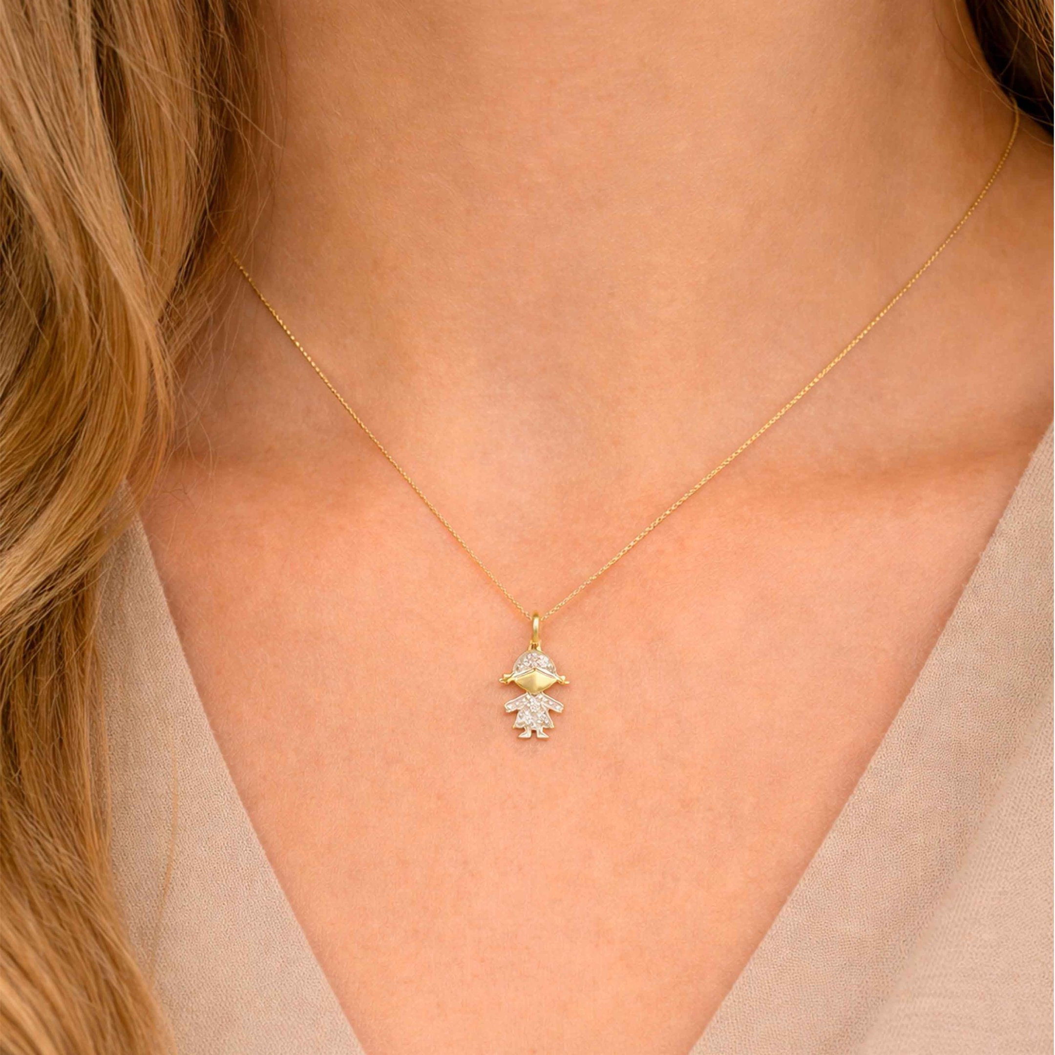 PINGENTE MENINA - DIAMOND - OA - P