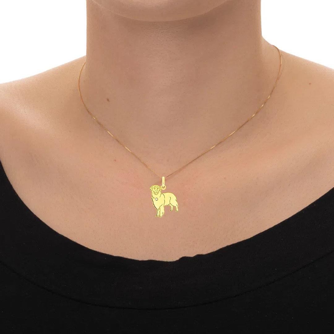 PINGENTE MY DOG GOLDEN RETRIEVER COM DIAMANTE - OA