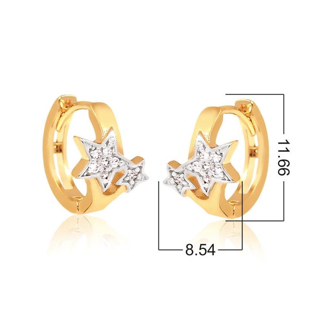 BRINCO ARGOLINHA ESTRELA DUPLA - OA