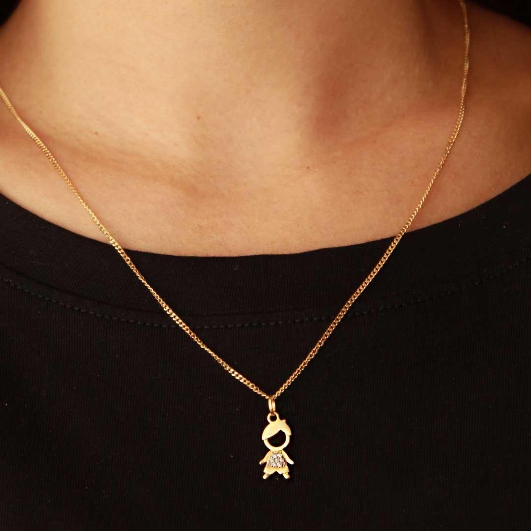 PINGENTE MENINO BARRIGA DE DIAMANTES - OA