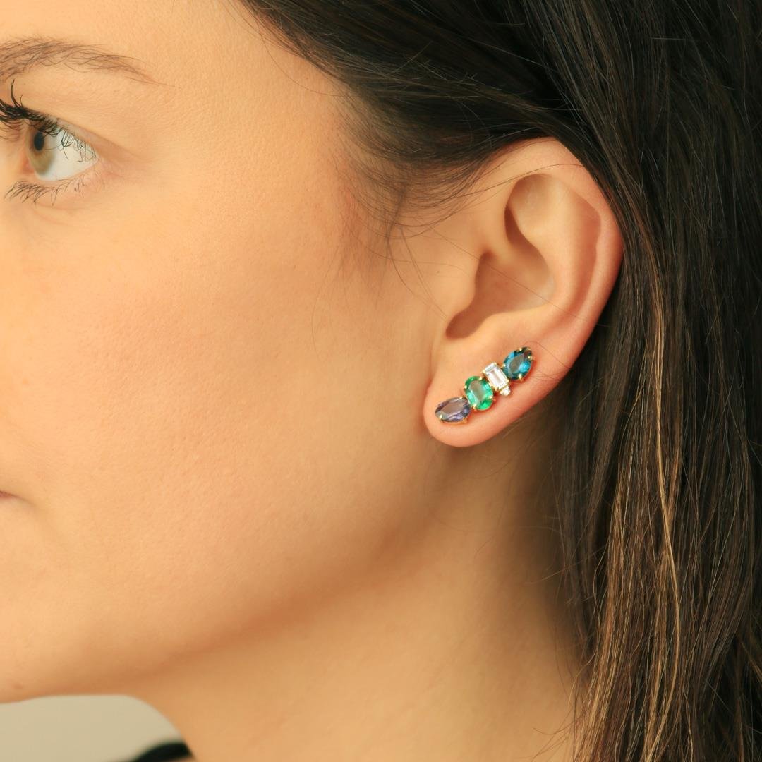 BRINCO TOSSA DEL MAR EARCUFF - CORES - DIAMANTES - OA
