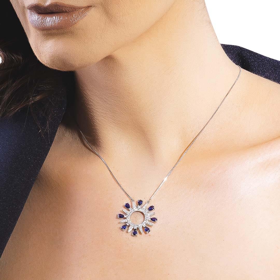 GARGANTILHA REI SOL - SAFIRAS E DIAMANTES - OB