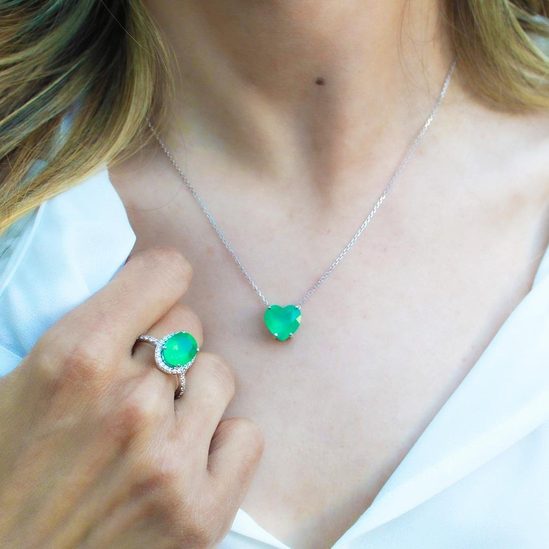 ANEL ETERNAL ESMERALDA E DIAMANTES - OA