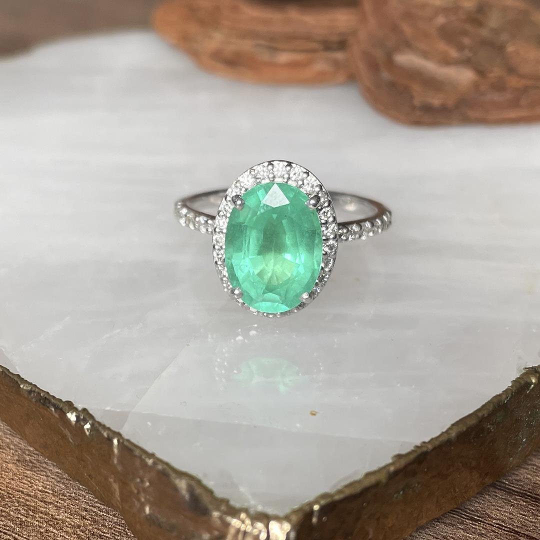 ANEL ETERNAL ESMERALDA E DIAMANTES - OA