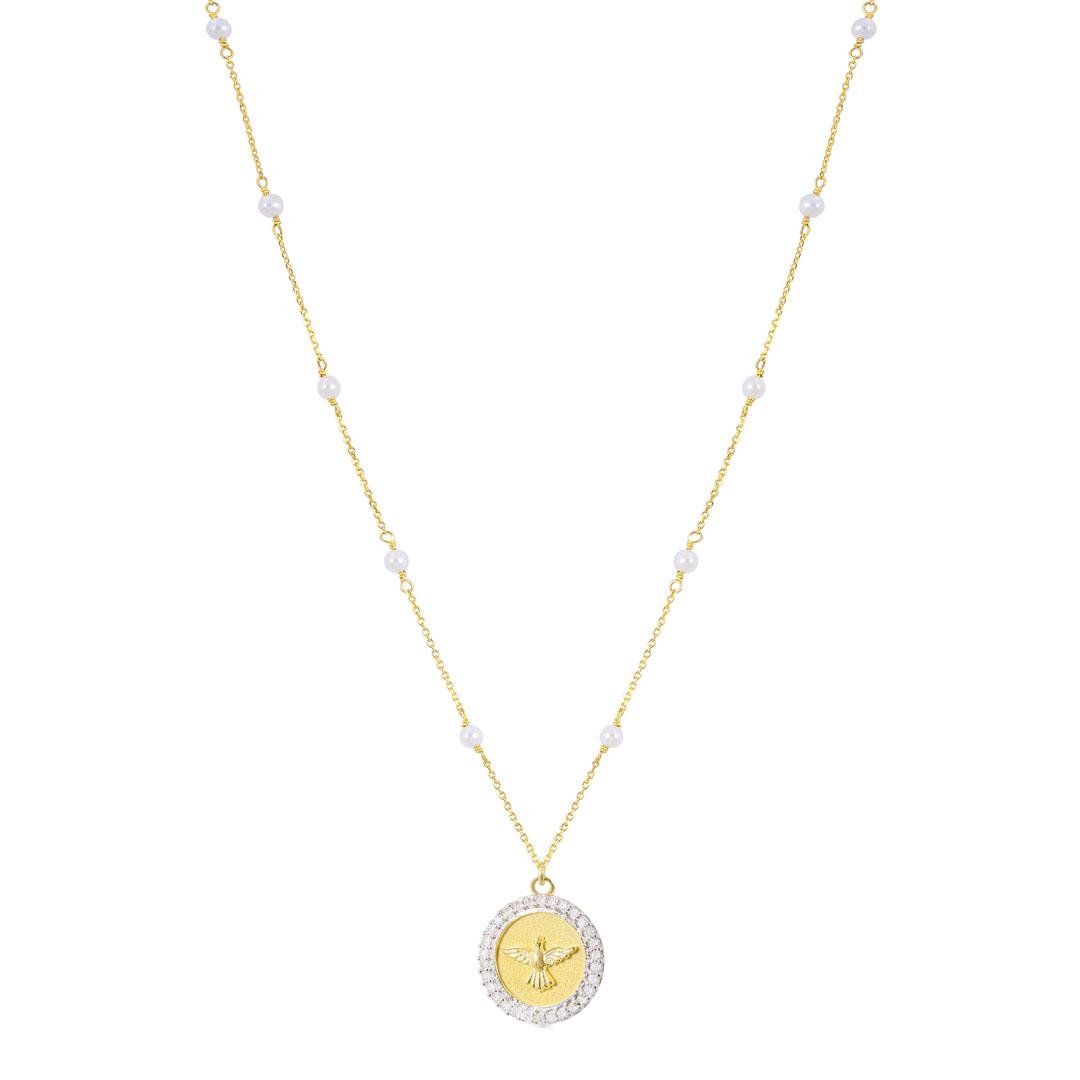 GARGANTILHA NÁCAR ESPIRITO SANTO - PÉROLAS E DIAMANTES - OA