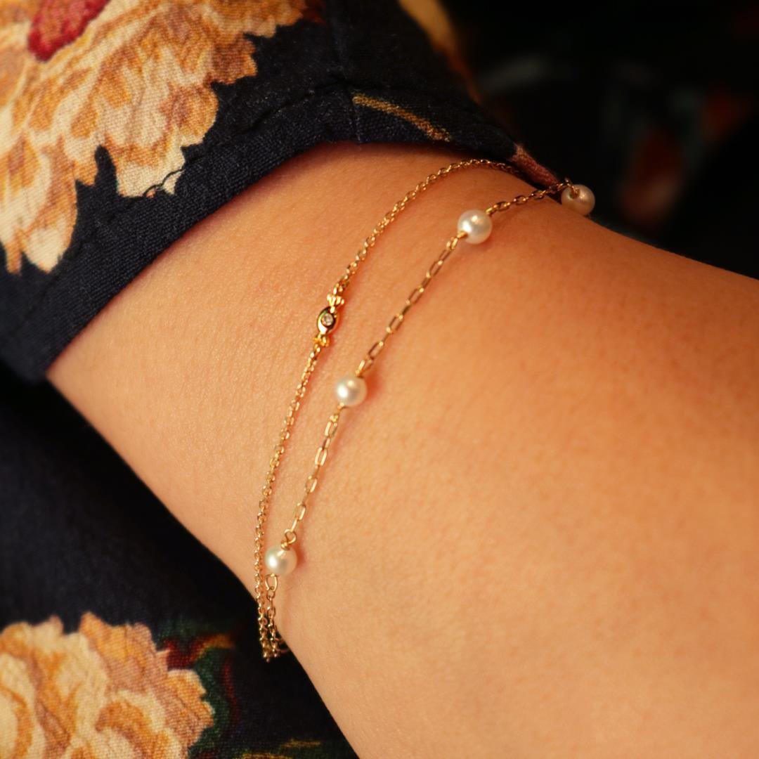 PULSEIRA INFANTIL - BALINHA E DIAMANTE - OA