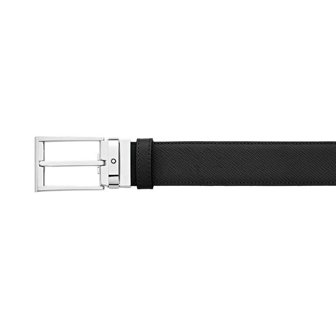 CINTO MONTBLANC - LINHA CASUAL - FIVELA LINHA DE COURO - PRETO