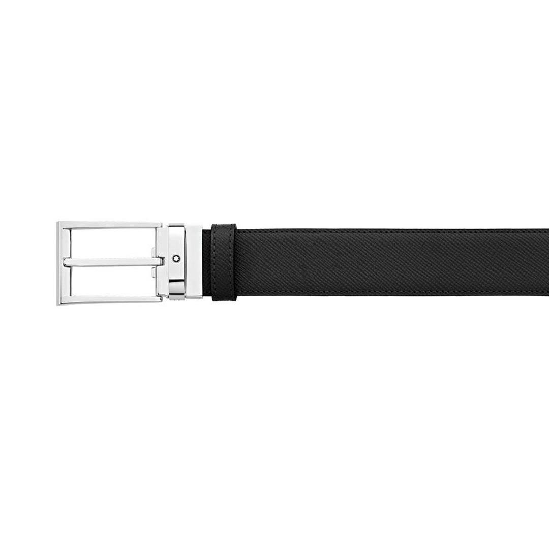 CINTO MONTBLANC - LINHA CASUAL - FIVELA LINHA DE COURO - PRETO