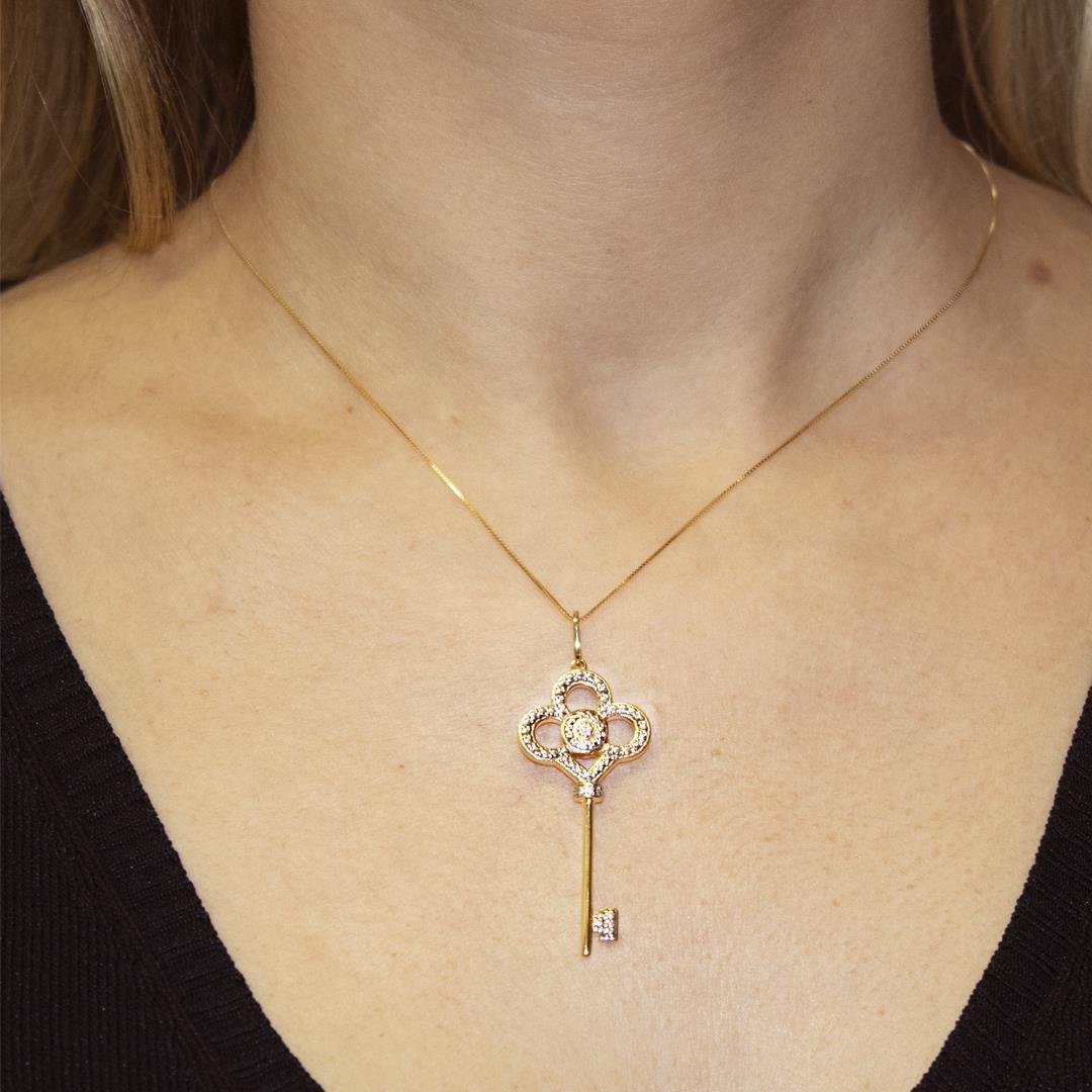 PINGENTE CHAVE DIAMANTES - OA
