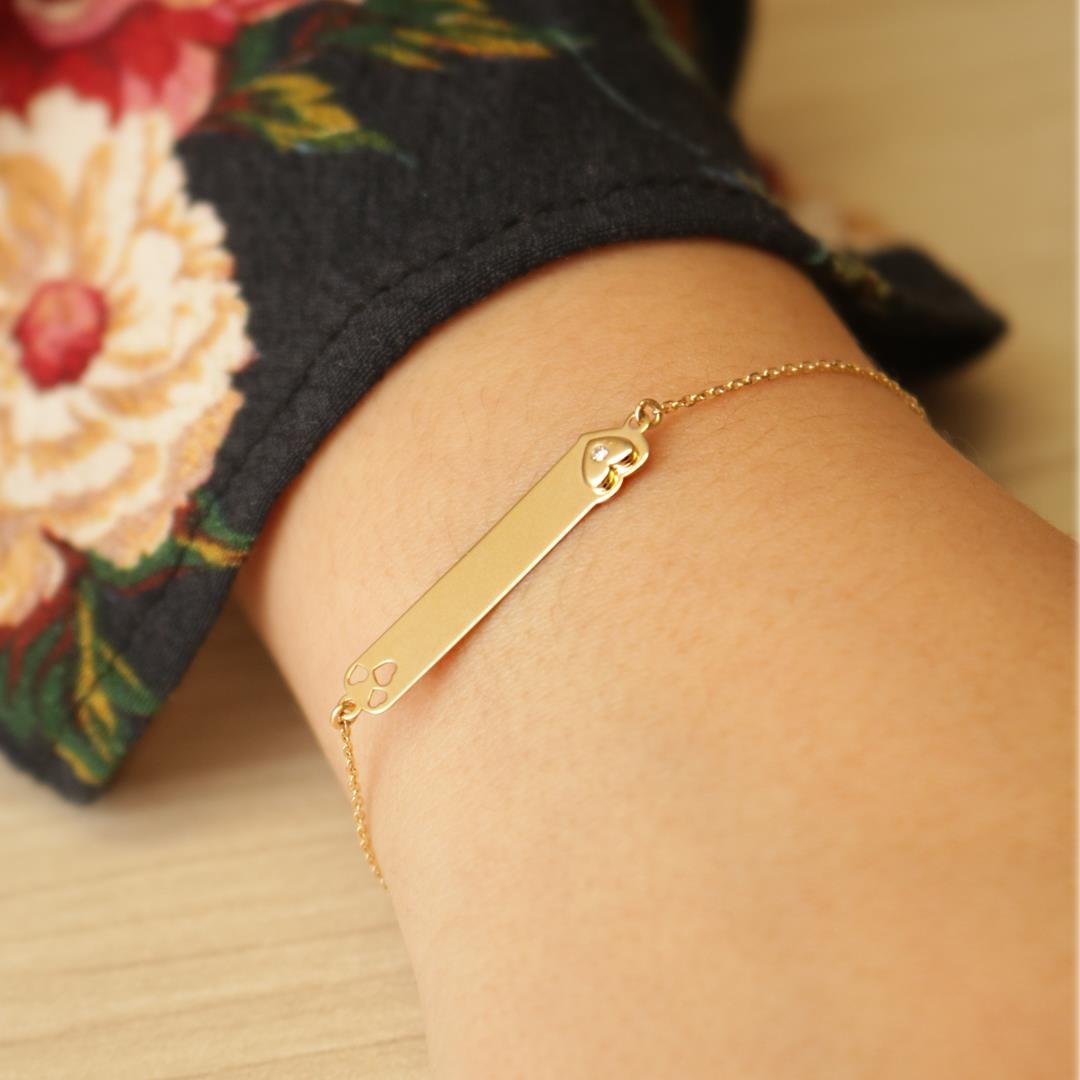 PULSEIRA BABY CHAPINHA CORAÇÕES E DIAMANTE - OA