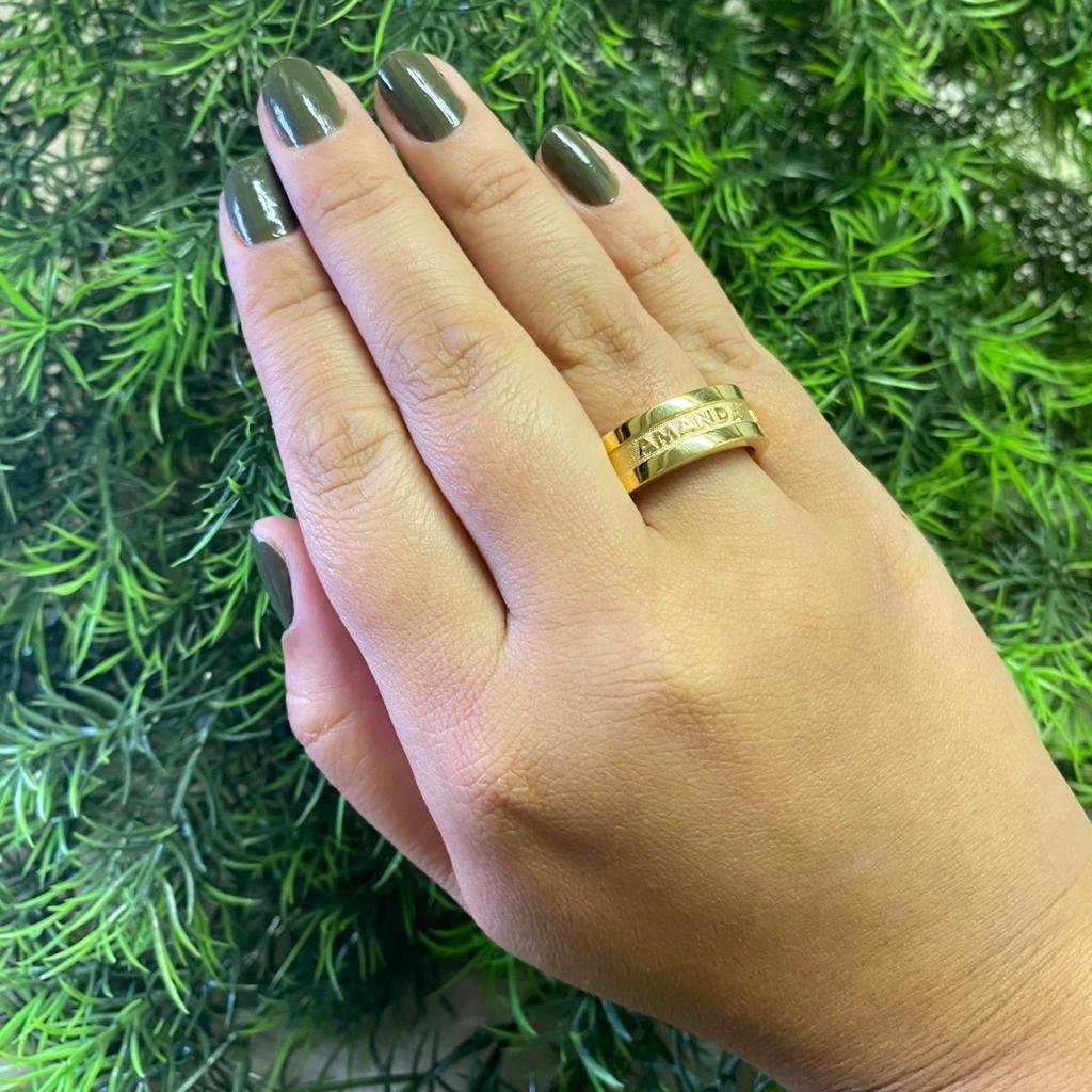 ALIANÇA MEU AMOR TEM NOME - CONFORT - 7,4MM - OA