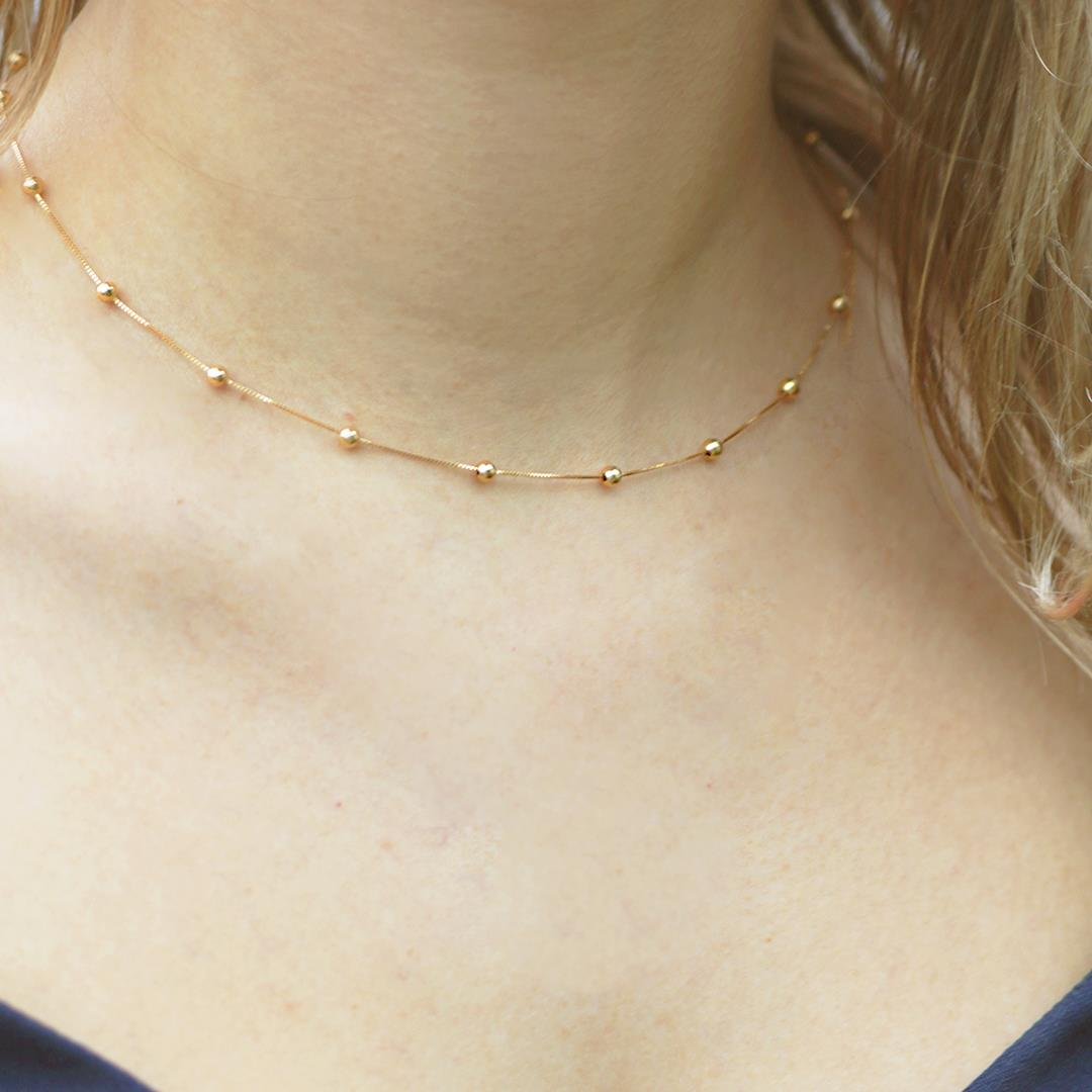 CHOKER BOLINHAS DE OURO - OA
