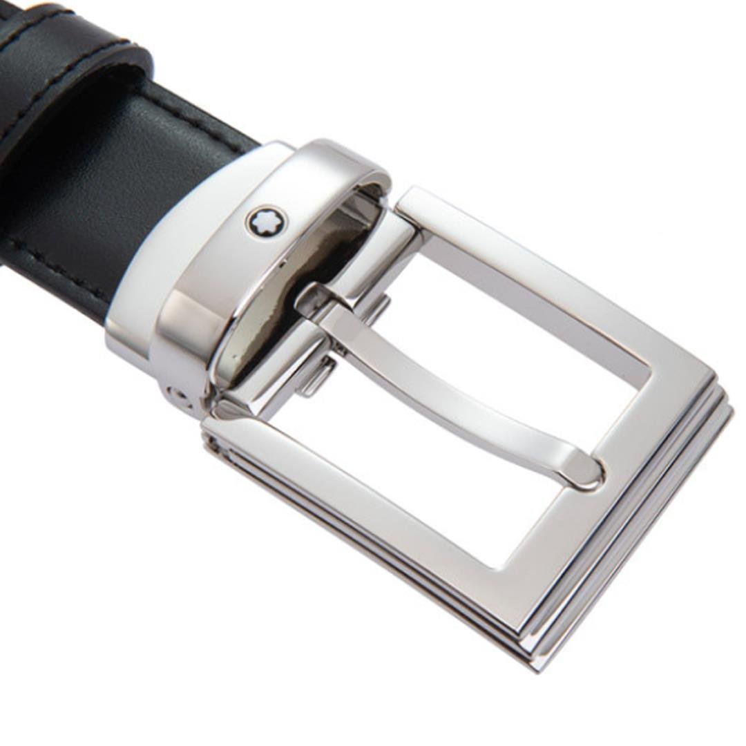 CINTO MONTBLANC - FIVELA QUADRADA 30MM - PRETO/MARROM - REVERSÍVEL