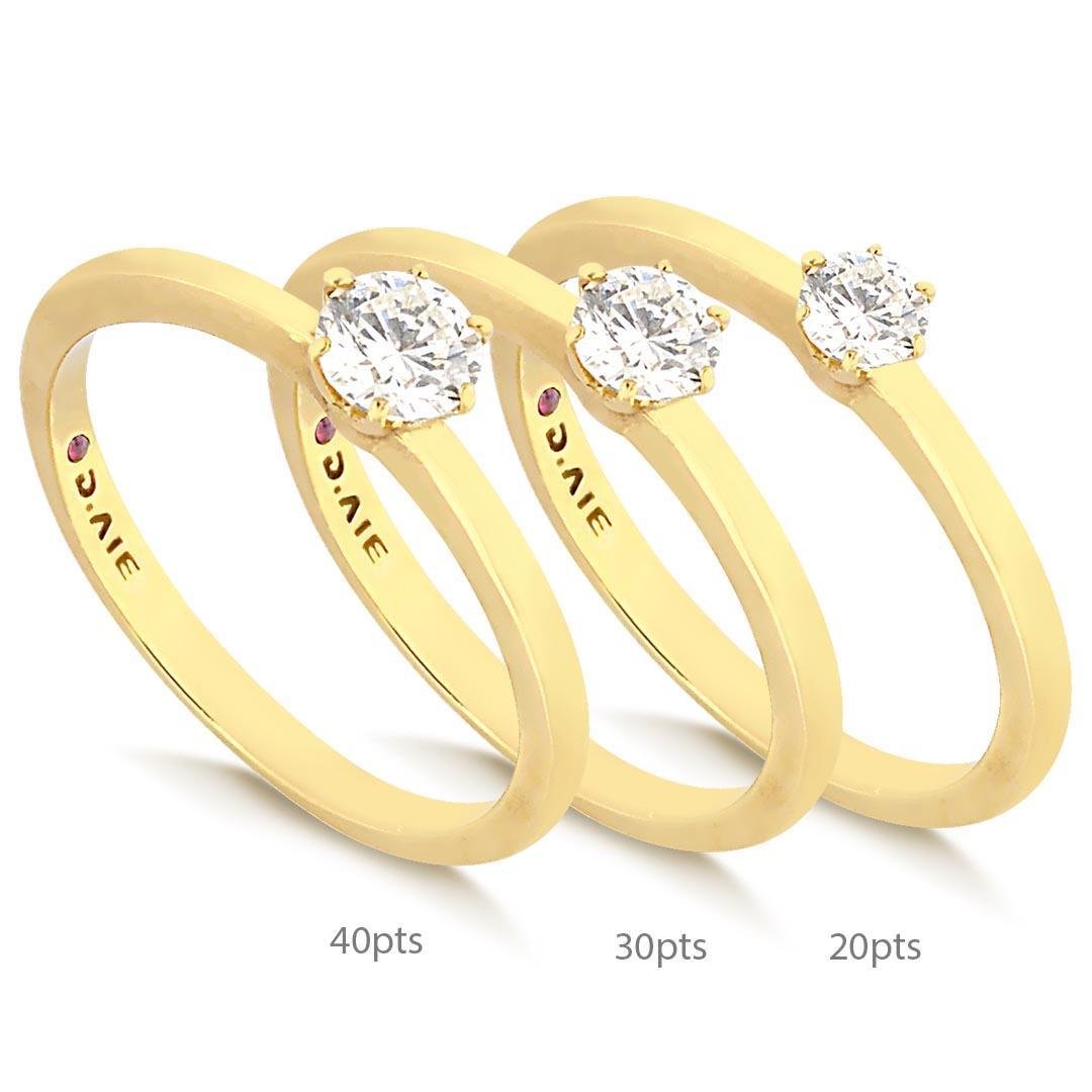 ANEL SOLITÁRIO - PASSION CLASSIC - 40PTS - OA