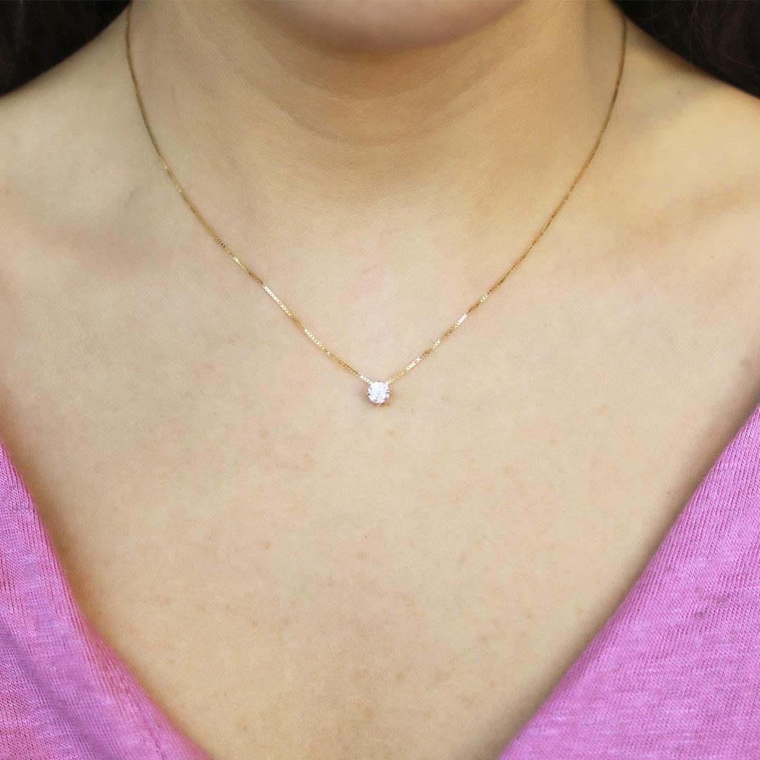 GARGANTILHA PONTO DE LUZ - DIAMANTE 30PT - OA