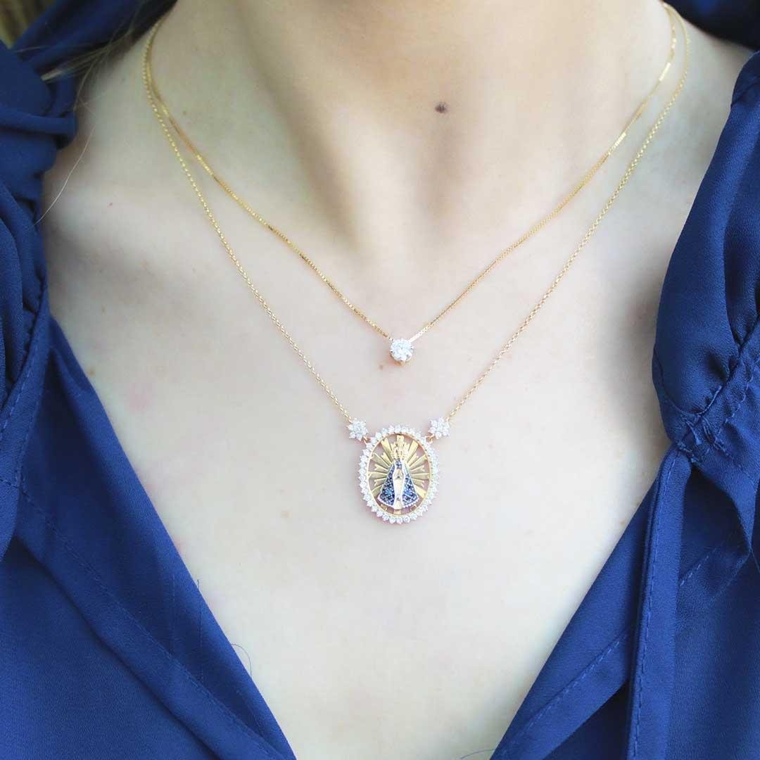 GARGANTILHA PONTO DE LUZ - DIAMANTE 30PT - OA