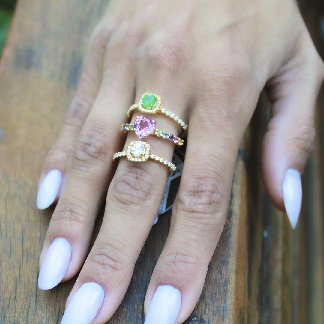 ANEL SOLITÁRIO - PASSION SQUARE - 30PTS - OA