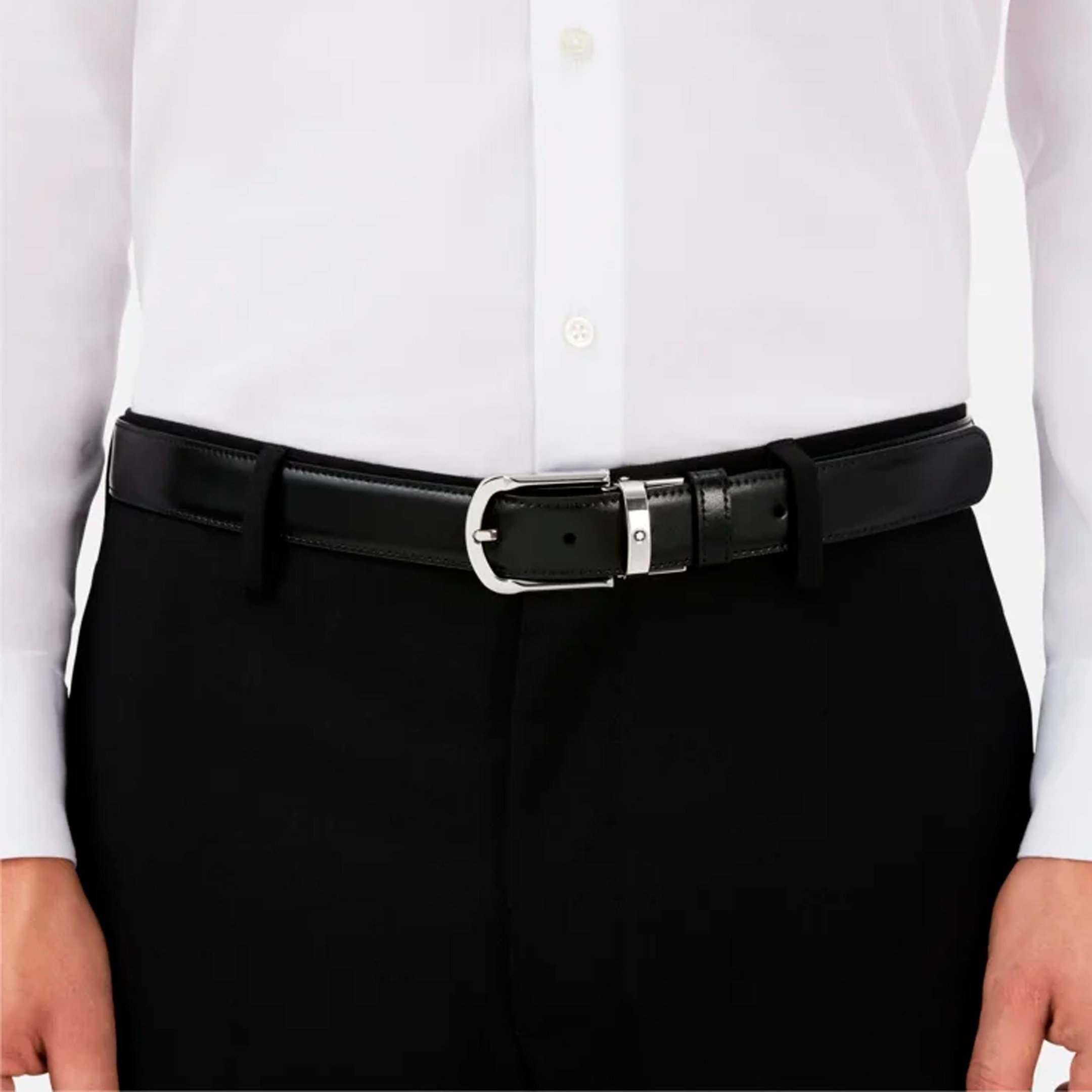 CINTO MONTBLANC REVERSIVEL - PRETO/MARROM 30MM
